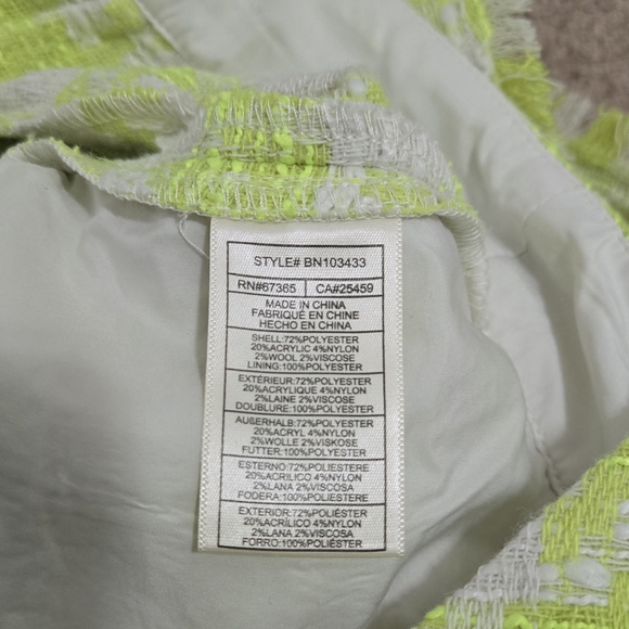 Steve Madden Women's Lia Neon Yellow Festival Gingham Check Tweed Shorts XL - Picture 8 of 8